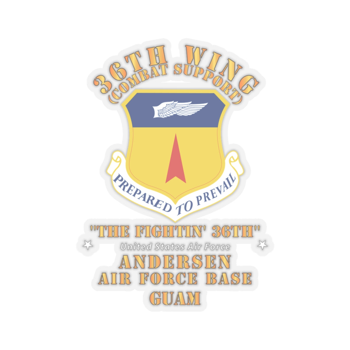 Kiss-Cut Stickers - USAF - 36th Wing - Anderson AFB - Guam