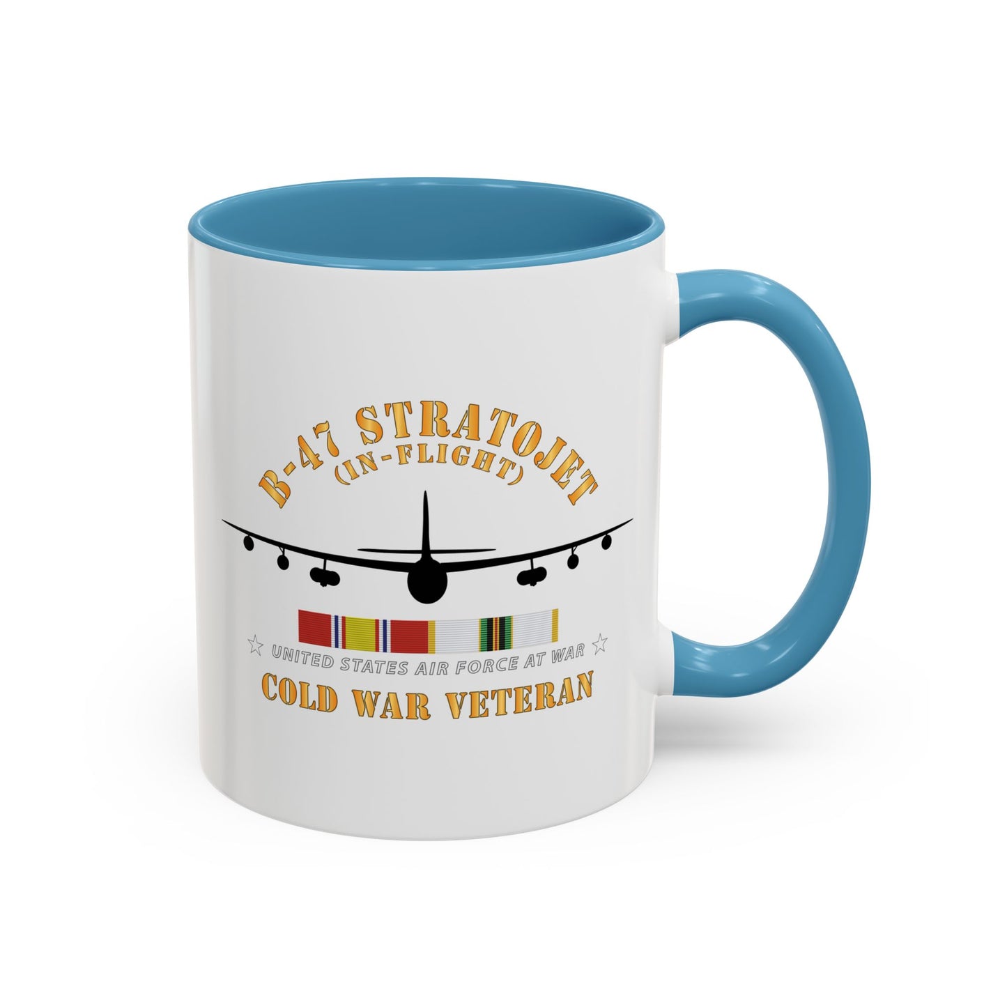 Accent Coffee Mug (11oz & 15oz) - USAF - B-47 Stratojet - In Flt - Silhouette - Cold War Veteran X 300
