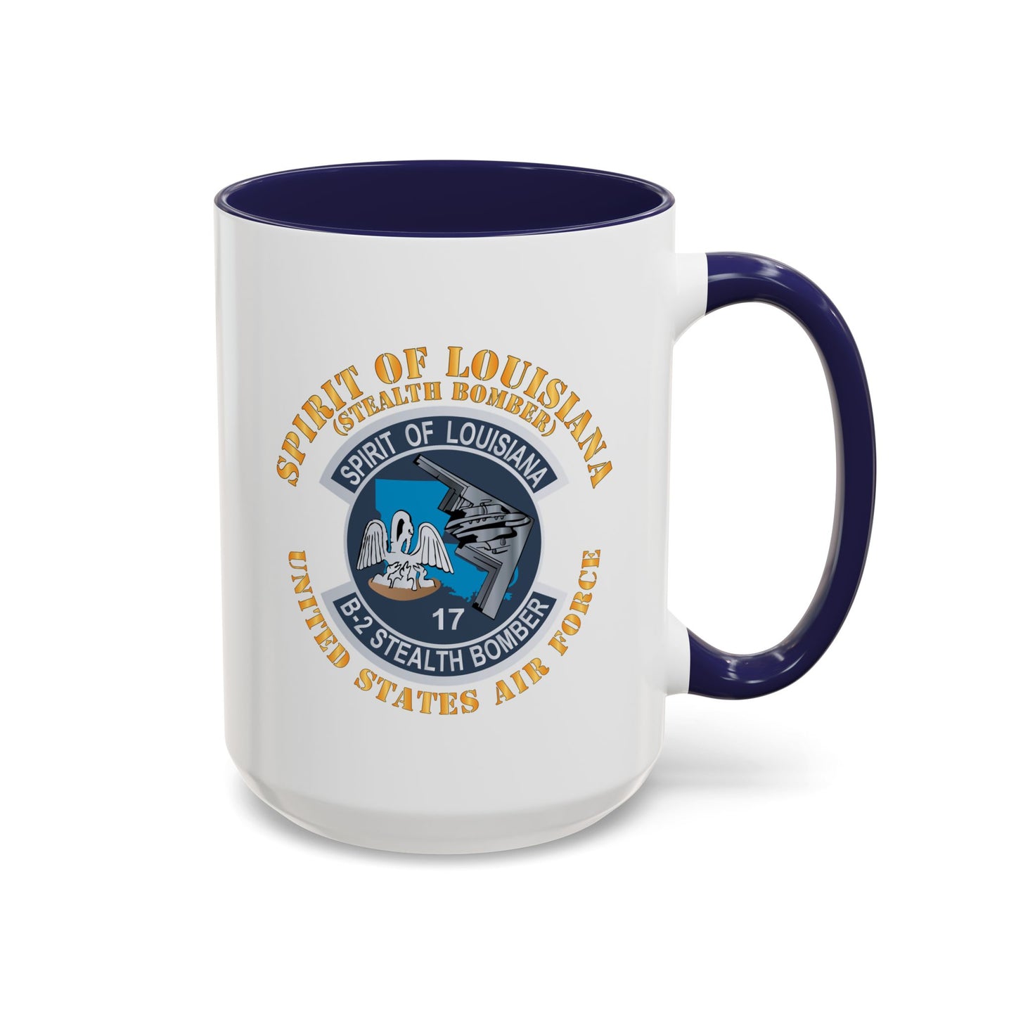 Accent Coffee Mug (11oz & 15oz) - USAF - B2 - Spirit of Louisiana - Stealth Bomber X 300