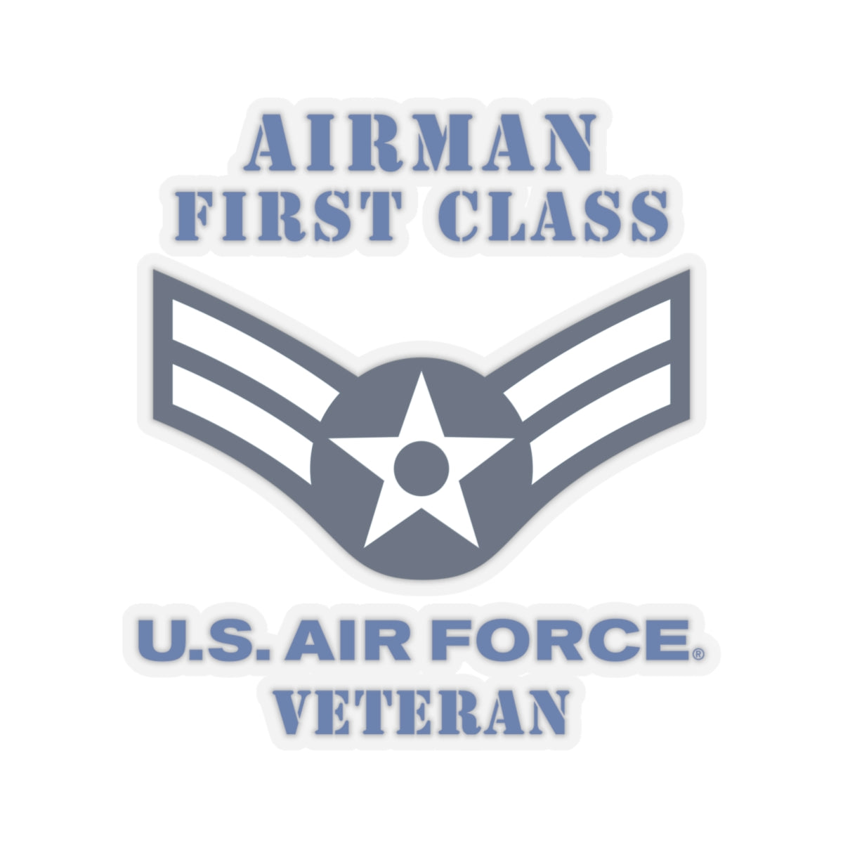Kiss-Cut Stickers - USAF - Airman - First Class (E3) - 2020 - Veteran