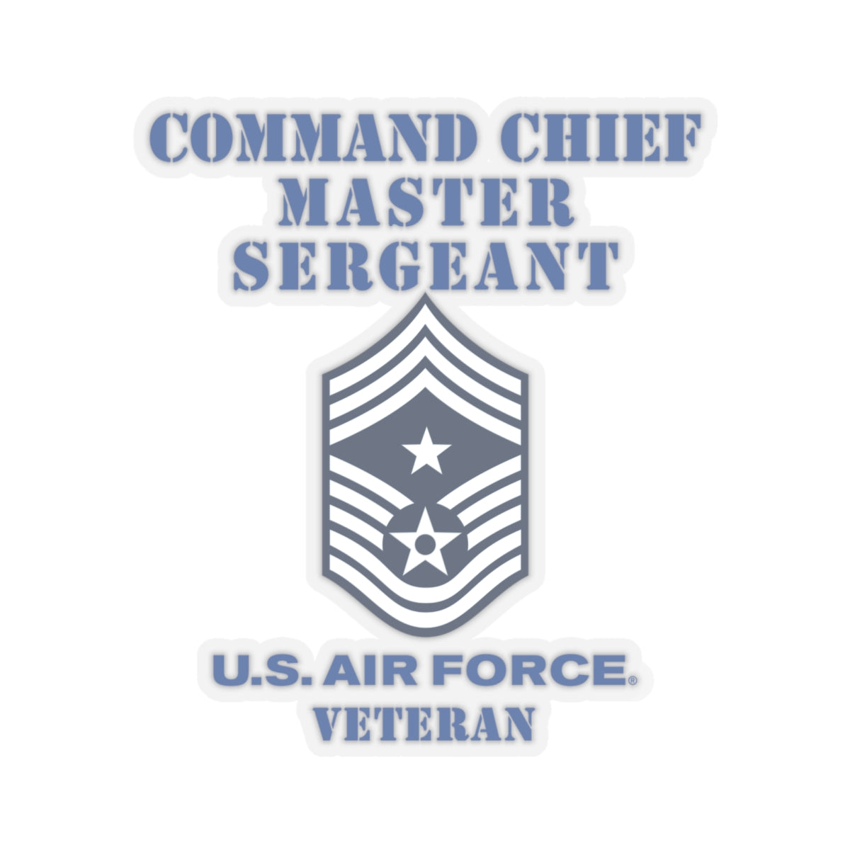 Kiss-Cut Stickers - USAF - Command Chief Master Sergeant (E9c) - 2020 - Veteran