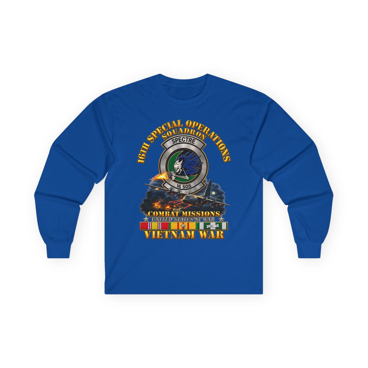 Unisex Ultra Cotton Long Sleeve Tee - SOF - 16th SOS - Combat Missions w VN SVC - 3D - Enhanced