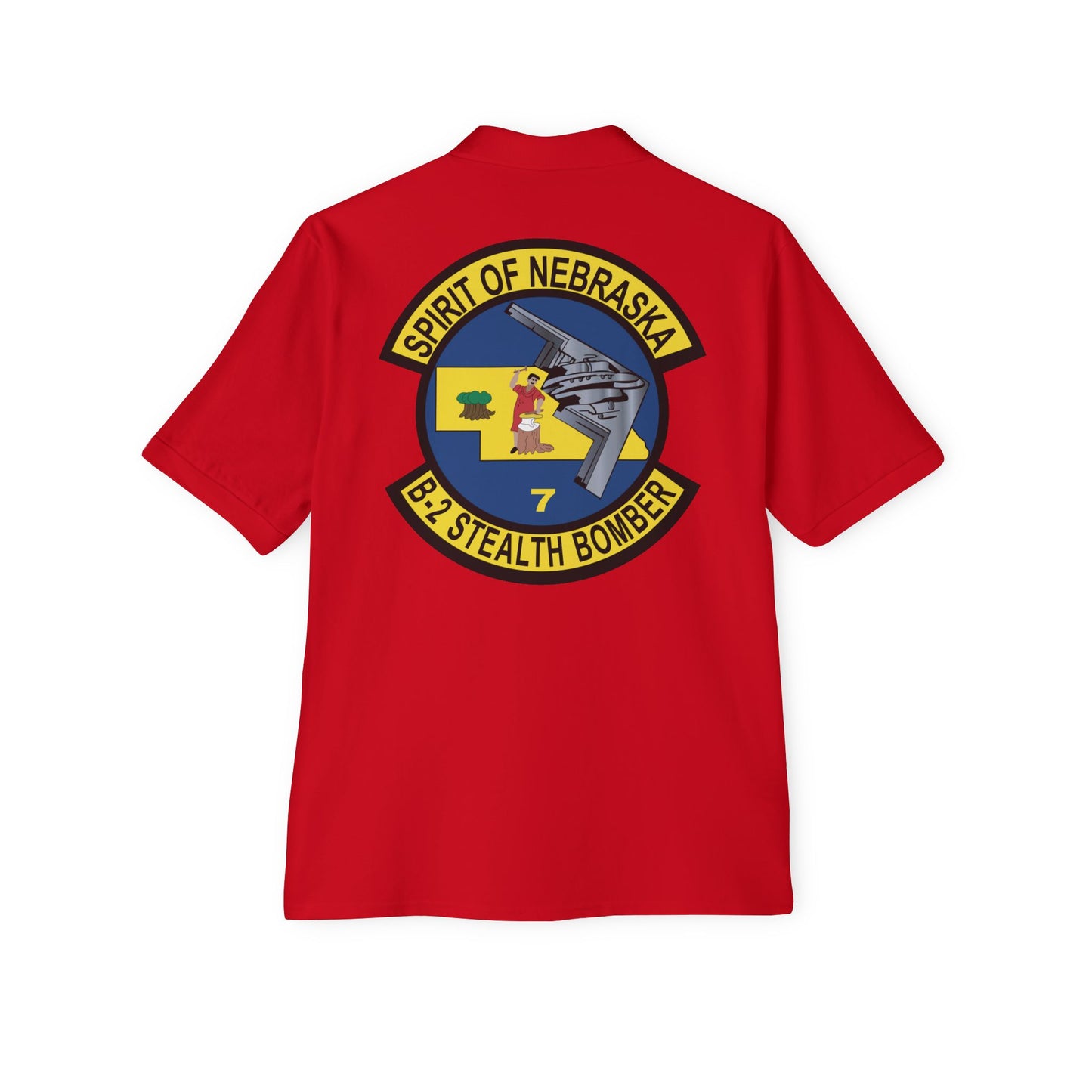 Men's Piqué Polo - USAF - B2 - Spirit of Nebraska - Stealth Bomber wo txt X 300