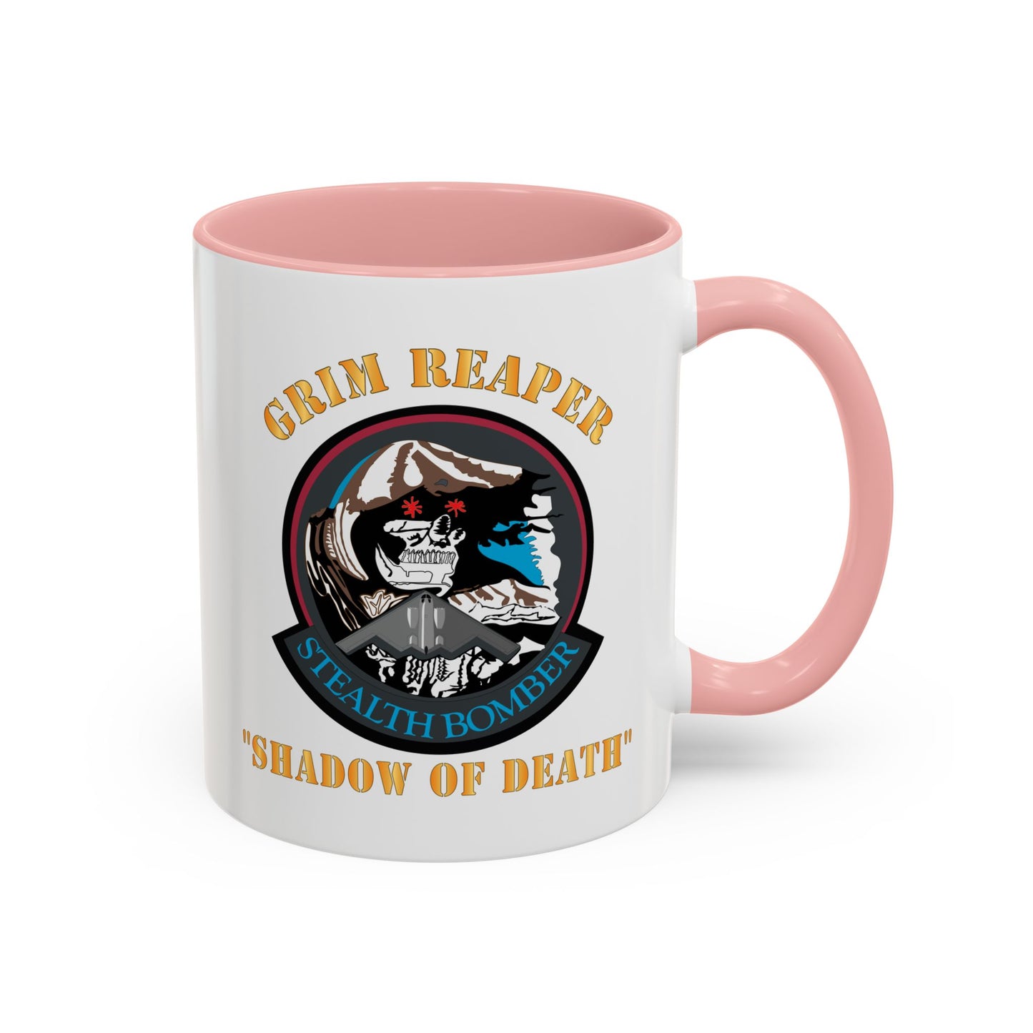 Accent Coffee Mug (11oz & 15oz) - USAF - B2 - Grim Reaper - Stealth Bomber X 300