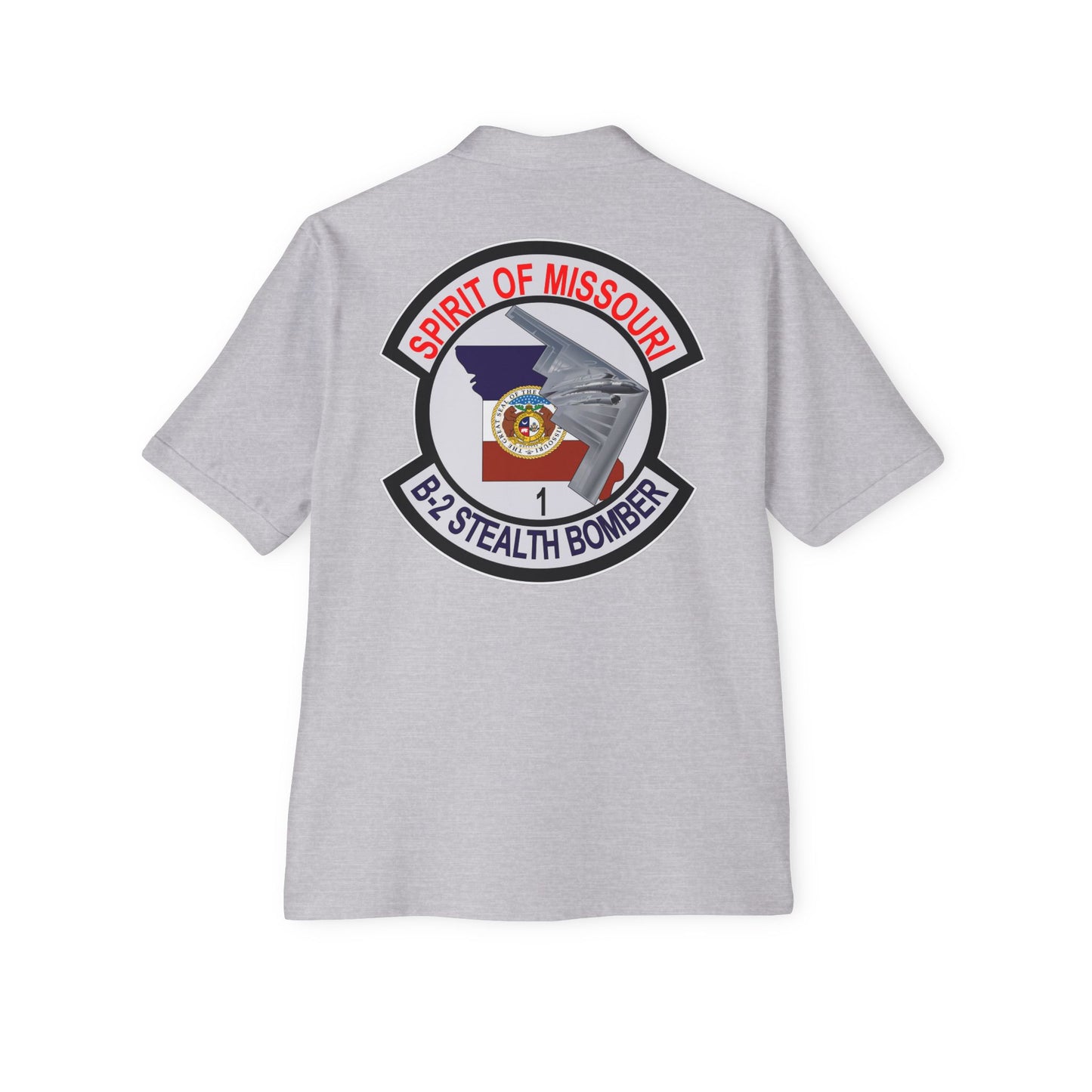 Men's Piqué Polo - USAF - B2 - Spirit of Missouri - Stealth Bomber wo Txt