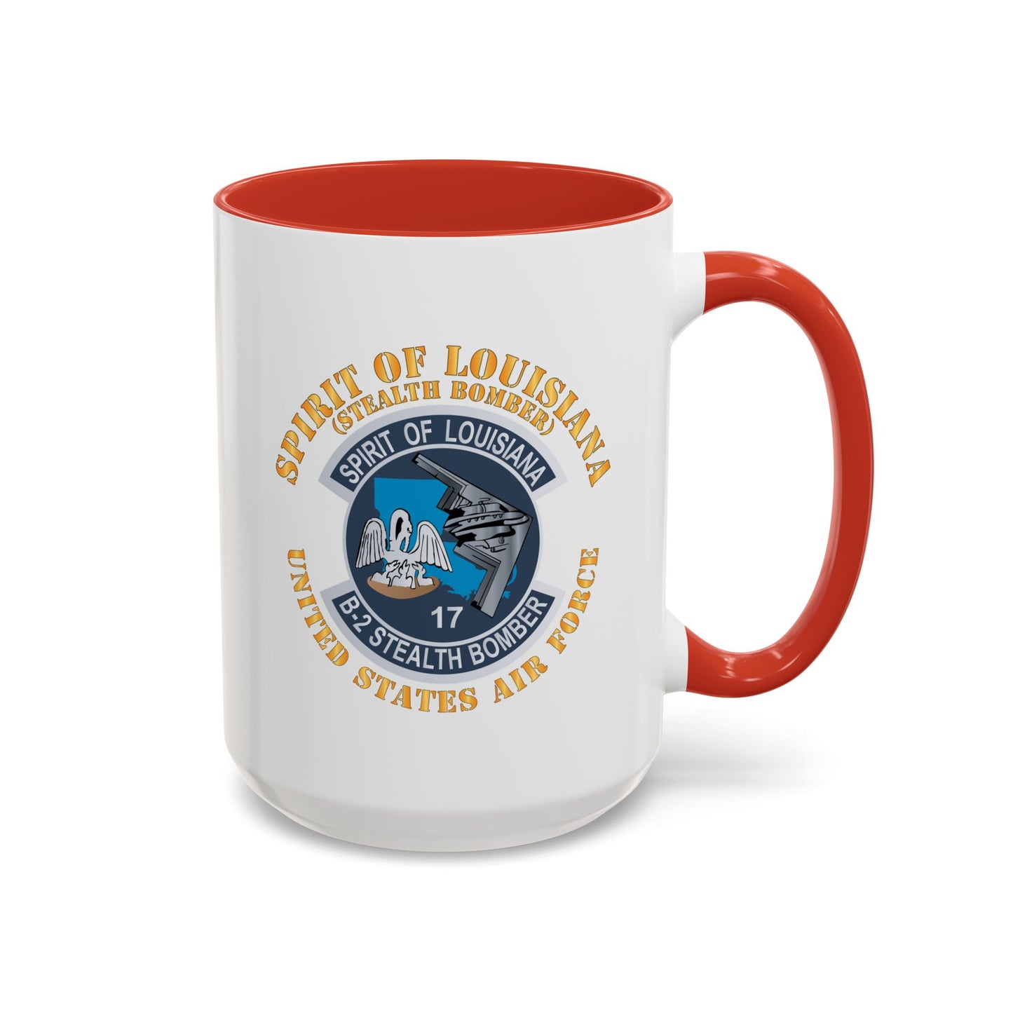 Accent Coffee Mug (11oz & 15oz) - USAF - B2 - Spirit of Louisiana - Stealth Bomber X 300