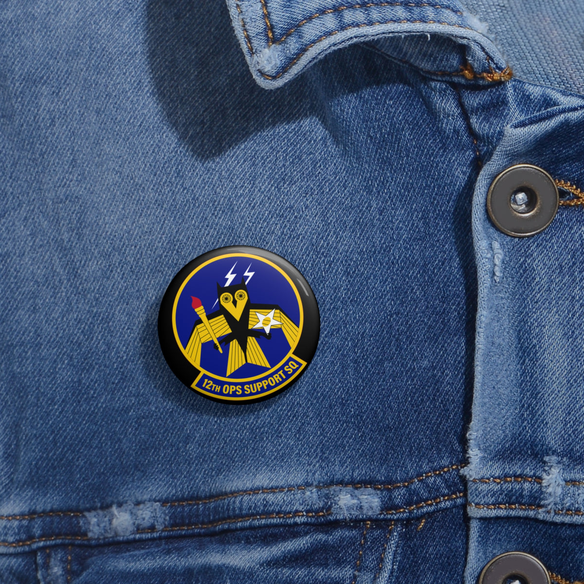 Custom Pin Button - USAF - 12th Operations Support Squadron wo txt