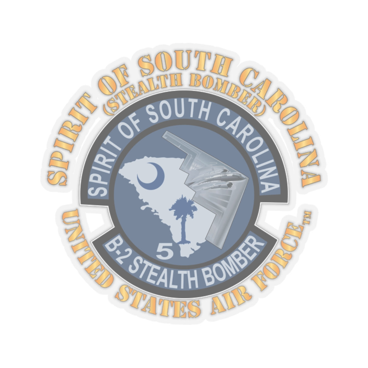 Kiss-Cut Stickers - USAF - B2 - Spirit of South Carolina Stealth Bomber X 300