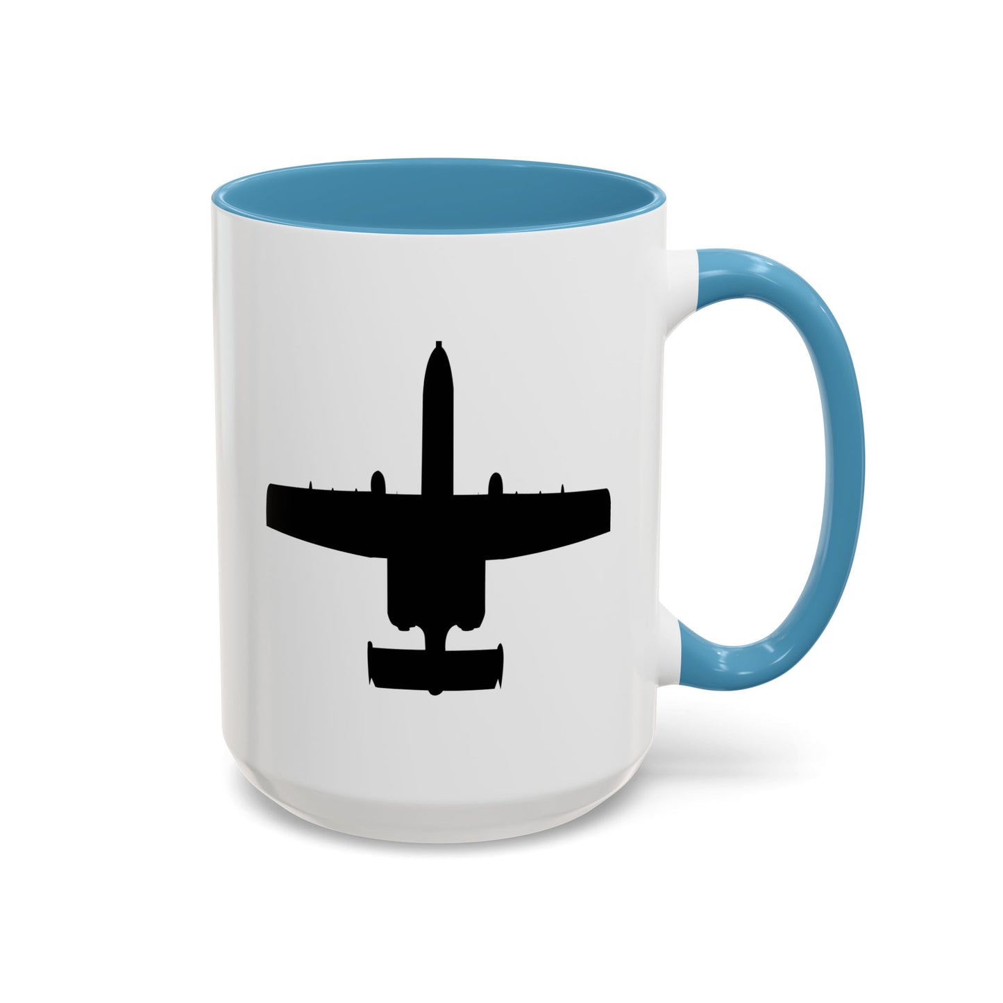Accent Coffee Mug (11oz & 15oz) - Aircraft - USAF - A-10 Thunderbolt II - Top - Silhouette X 300