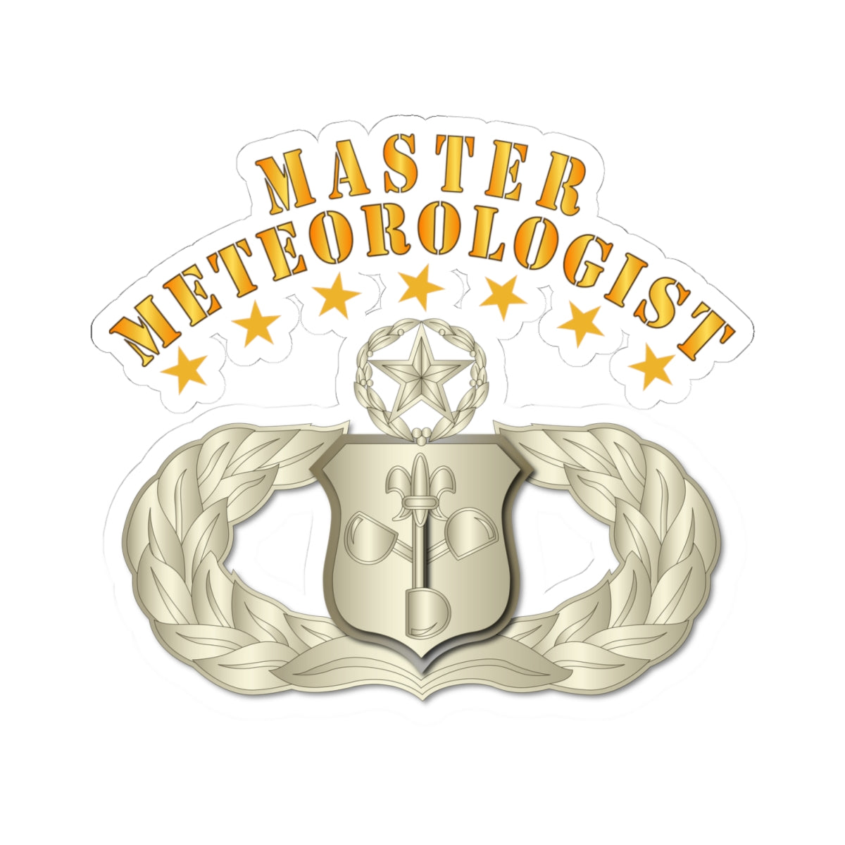 Kiss-Cut Stickers - USAF - Meteorologist - Master Badge wo DS