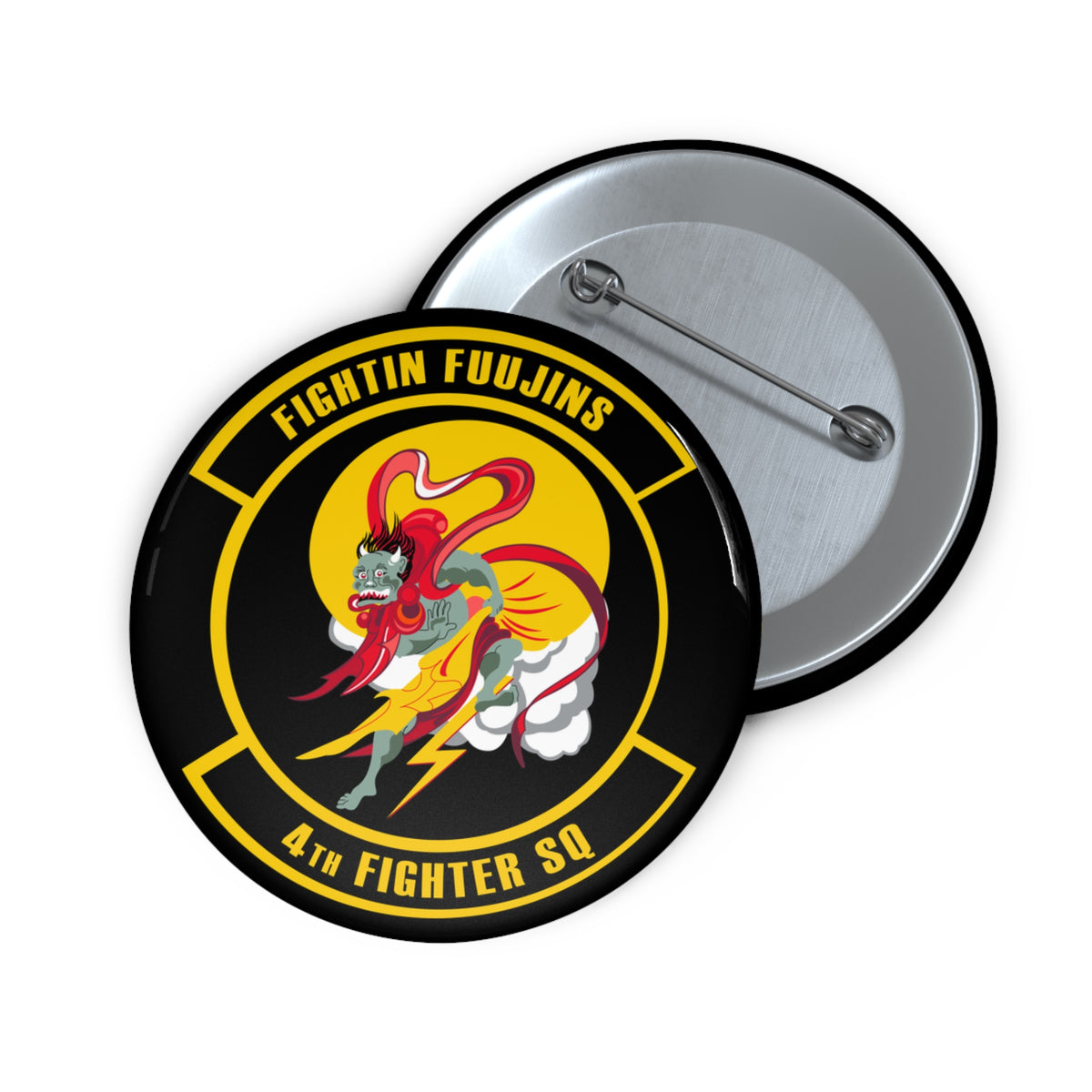 Custom Pin Button - USAF - 4th Fighter Squadron wo txt