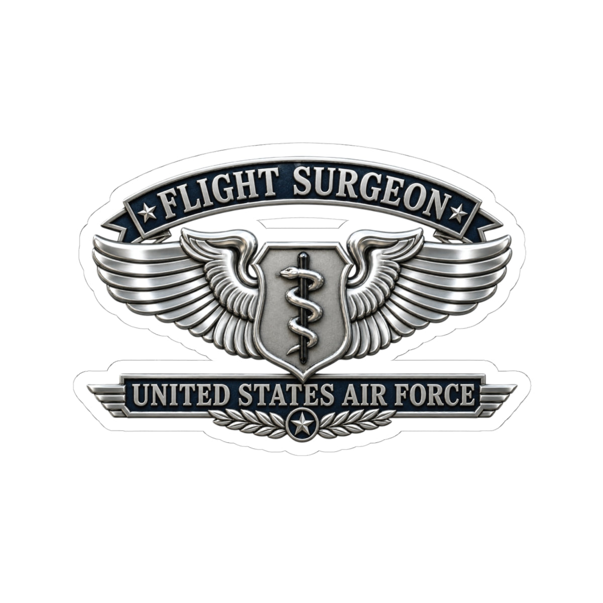 Kiss-Cut Stickers - USAF - Flight Surgeon Badge - United States Air Force - 3D - Enhanced