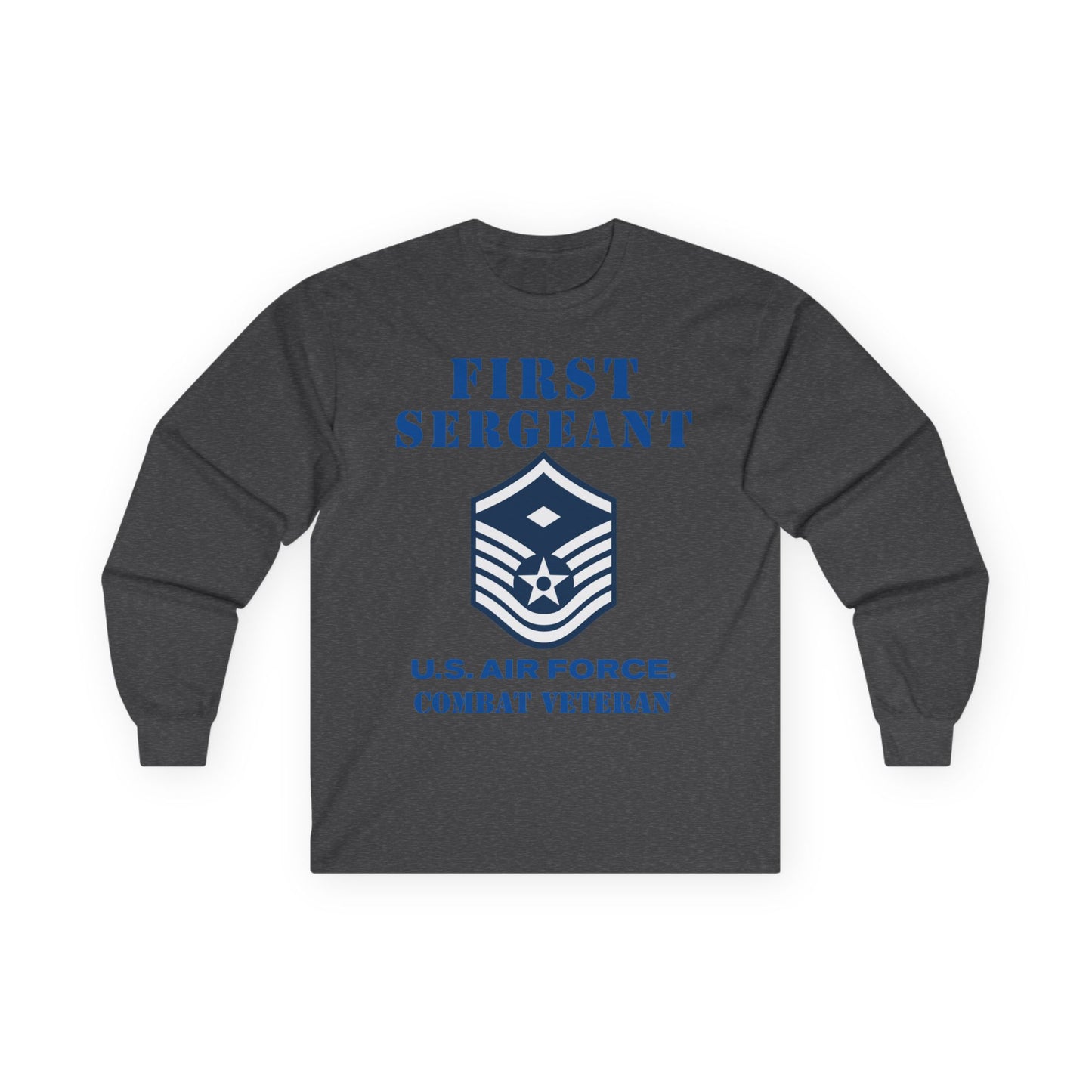 Unisex Ultra Cotton Long Sleeve Tee - USAF - First Sergeant (E7b) - 2020 - Combat Veteran