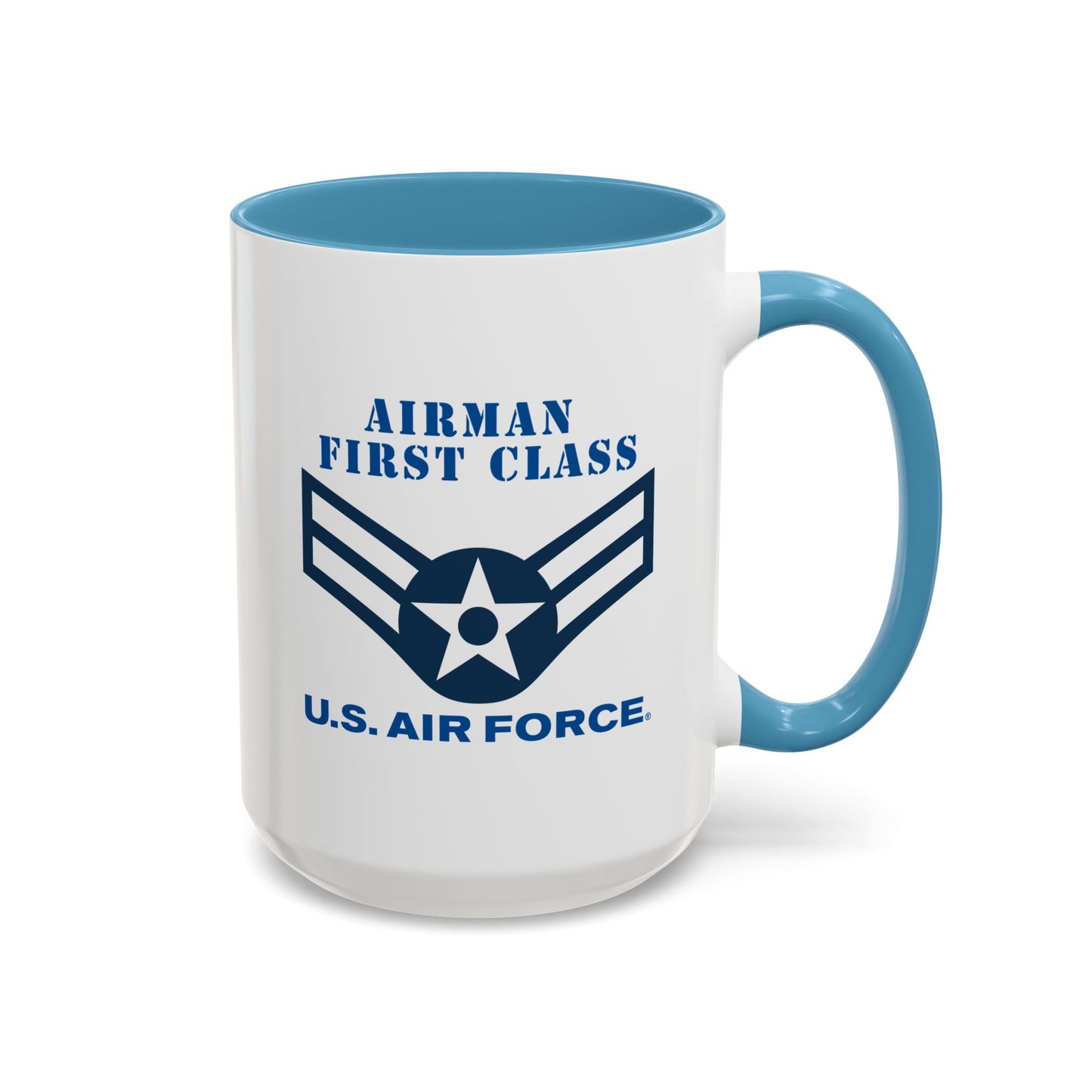 Accent Coffee Mug (11oz & 15oz) - USAF - Airman - First Class (E3) - 2020 - US Air Force w Text X 300