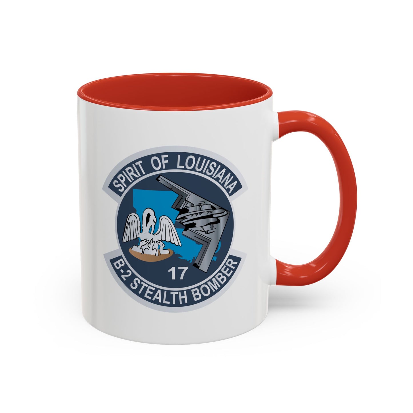 Accent Coffee Mug (11oz & 15oz) - USAF - B2 - Spirit of Louisiana - Stealth Bomber wo txt X 300