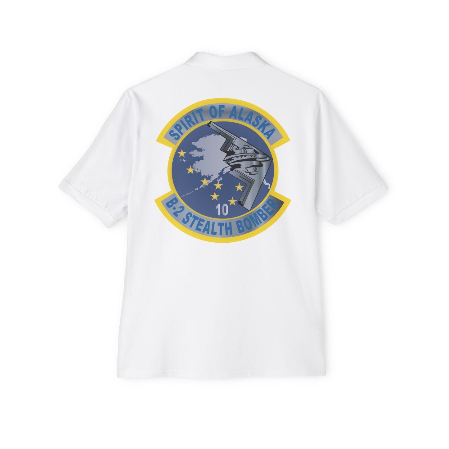 Men's Piqué Polo - USAF - B2 - Spirit of Alaska - Stealth Bomber wo txt X 300