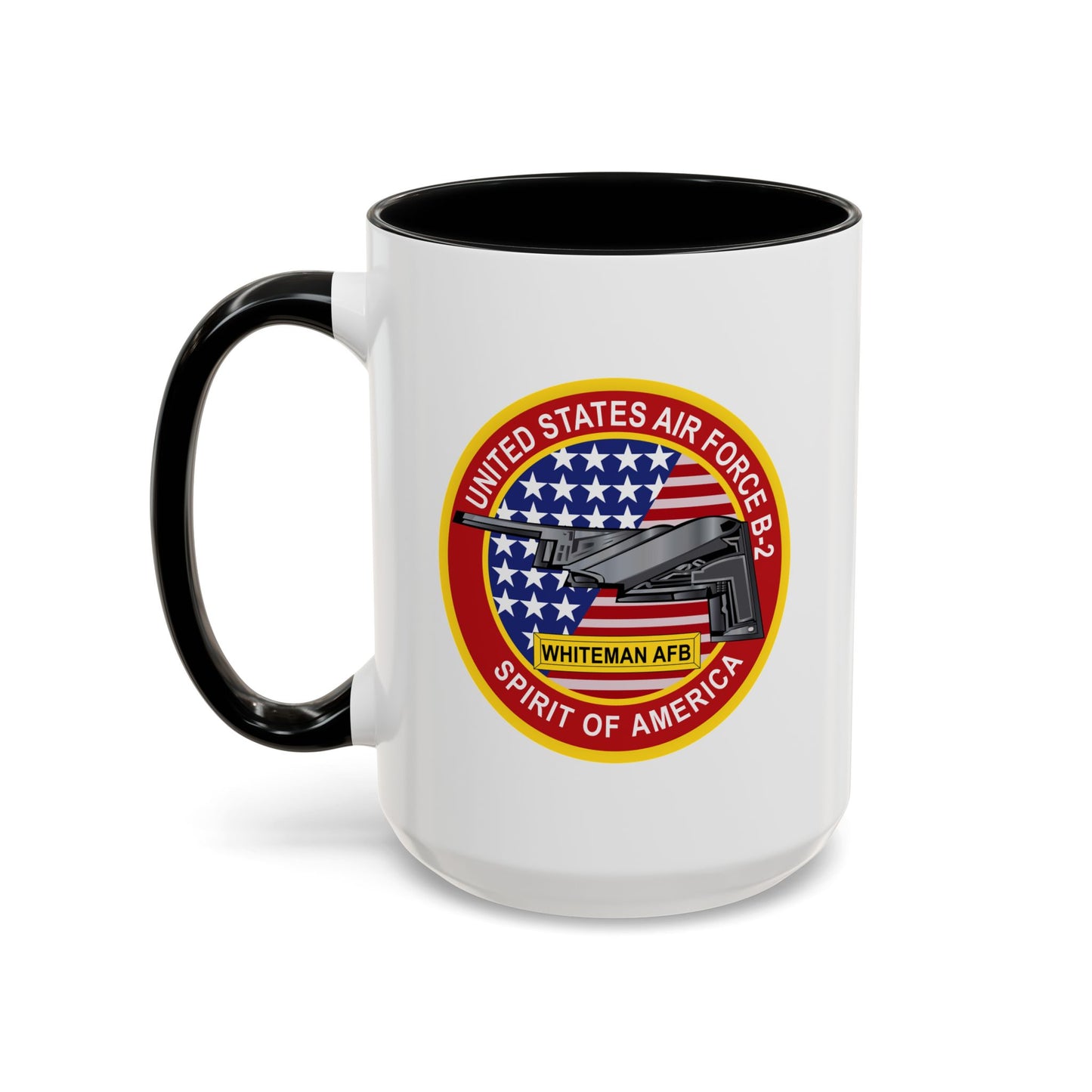 Accent Coffee Mug (11oz & 15oz) - USAF - B2 - Spirit - Stealth Bomber wo Txt
