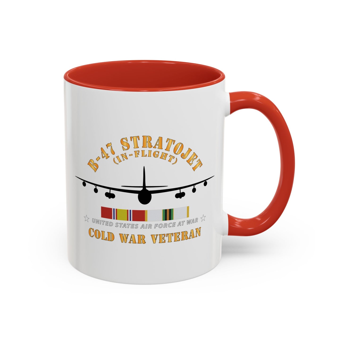 Accent Coffee Mug (11oz & 15oz) - USAF - B-47 Stratojet - In Flt - Silhouette - Cold War Veteran X 300