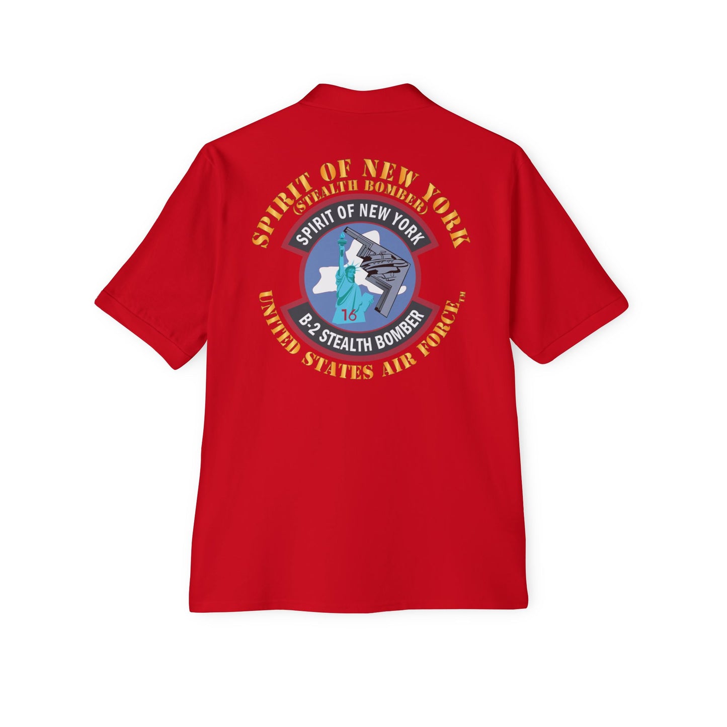 Men's Piqué Polo - USAF - B2 - Spirit of New York - Stealth Bomber X 300