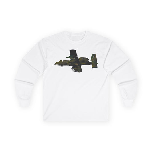 Unisex Ultra Cotton Long Sleeve Tee - Aircraft - A-10 Wart Hog X 300