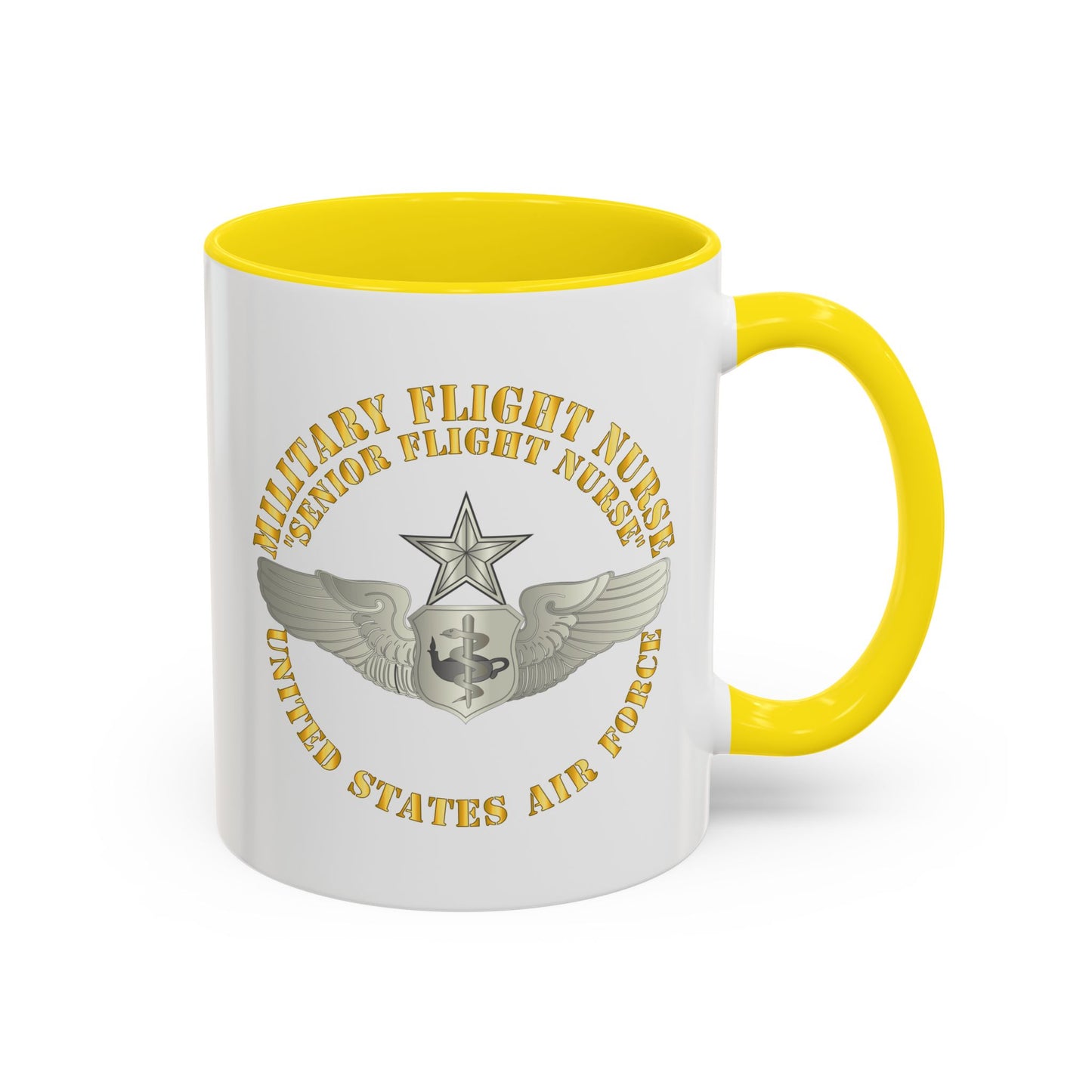 Accent Coffee Mug (11oz & 15oz) - USAF - Military Flight Nurse - Flight Nurse - Senior