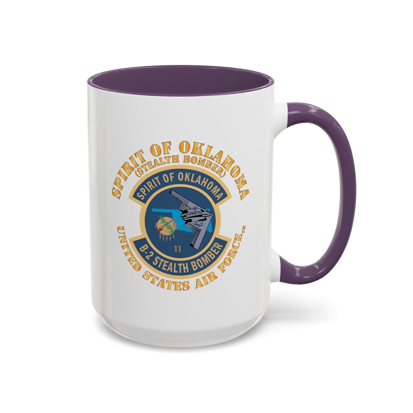 Accent Coffee Mug (11oz & 15oz) - USAF - B2 - Spirit of Oklahoma - Stealth Bomber X 300