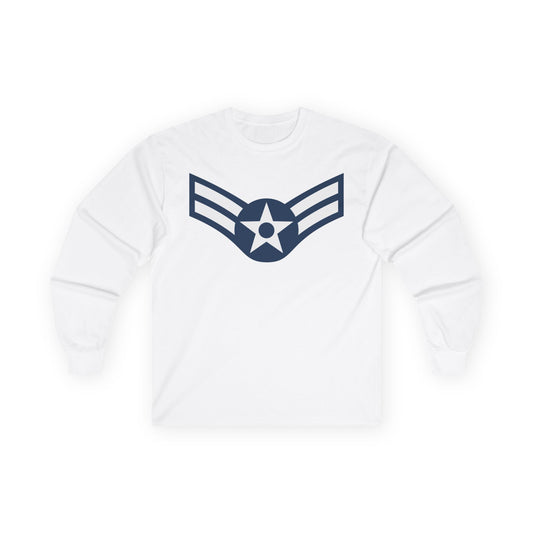 Unisex Ultra Cotton Long Sleeve Tee - USAF - Airman - First Class (E3) - 2020
