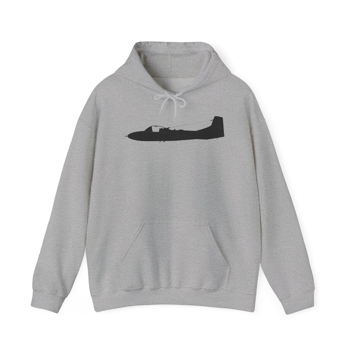 Unisex Heavy Blend Hooded Sweatshirt - Aircraft - T-37-Trainer - Side - Black - Metal X 300