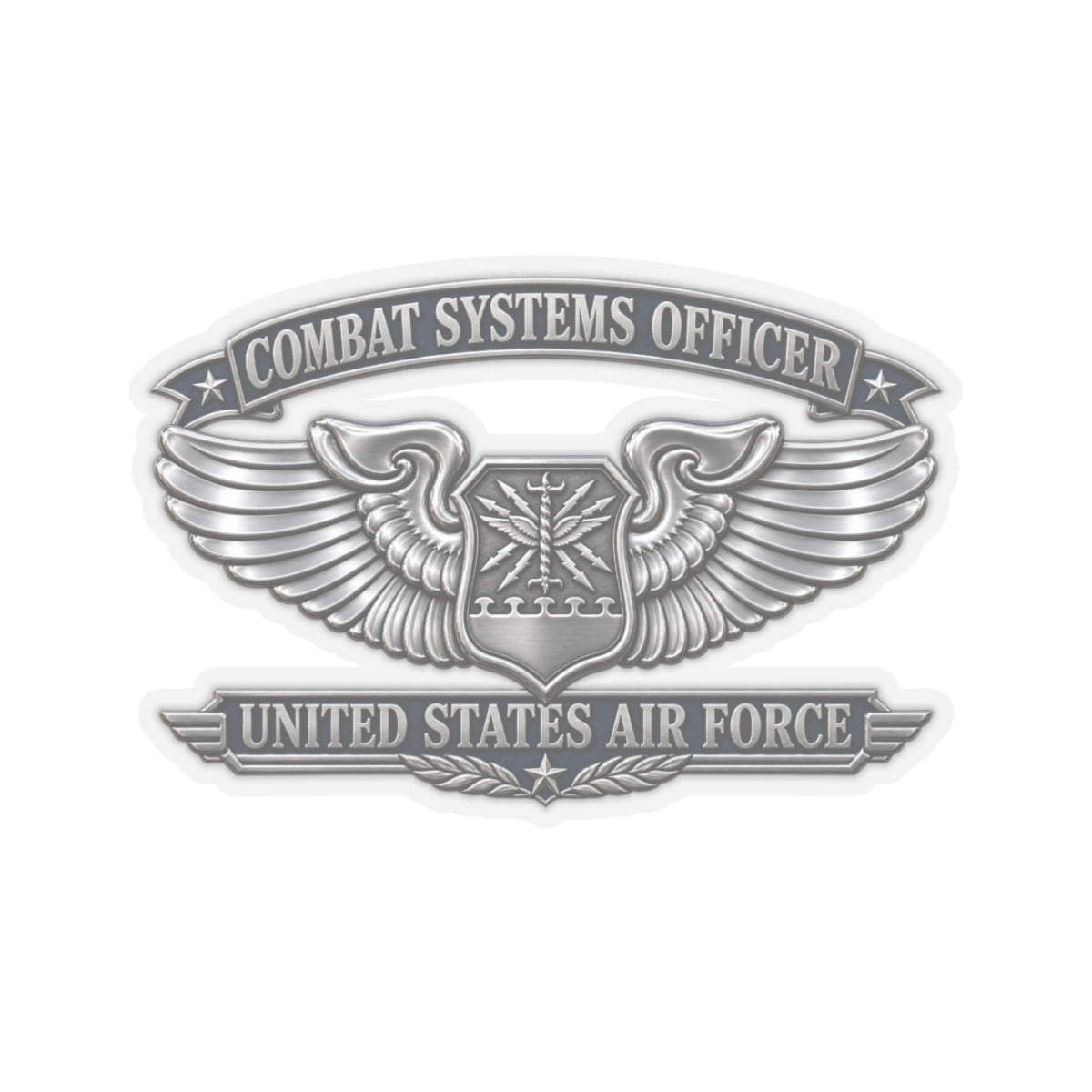 Kiss-Cut Stickers - USAF - Combat Systems Officer Badge - United States Air Force - 3D - Enhanced