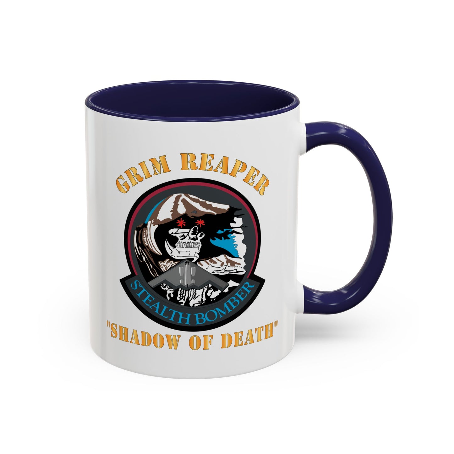 Accent Coffee Mug (11oz & 15oz) - USAF - B2 - Grim Reaper - Stealth Bomber X 300