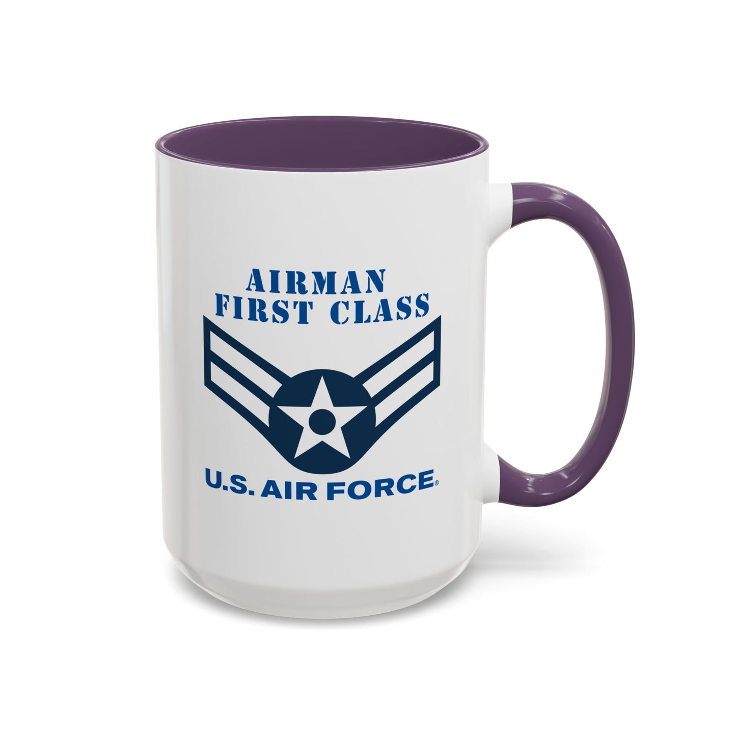 Accent Coffee Mug (11oz & 15oz) - USAF - Airman - First Class (E3) - 2020 - US Air Force w Text X 300