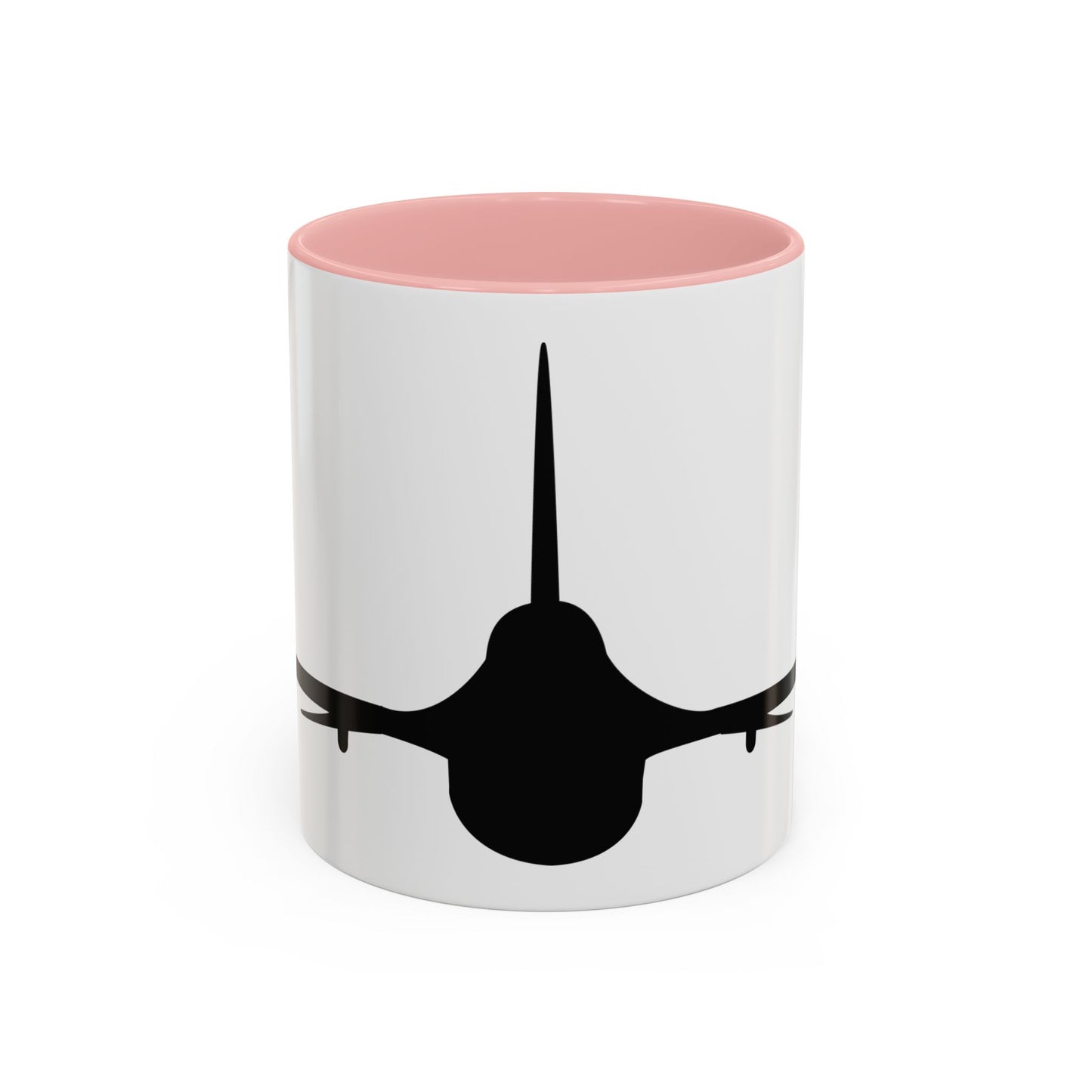 Accent Coffee Mug (11oz & 15oz) - Aircraft - F-16 - Front - Silhouette wo Txt X 300