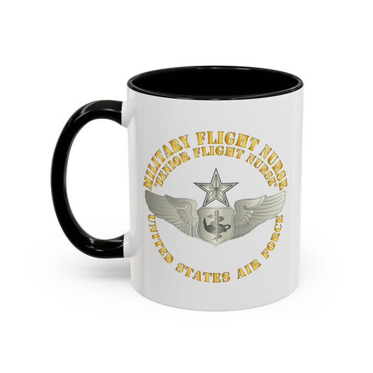 Accent Coffee Mug (11oz & 15oz) - USAF - Military Flight Nurse - Flight Nurse - Senior