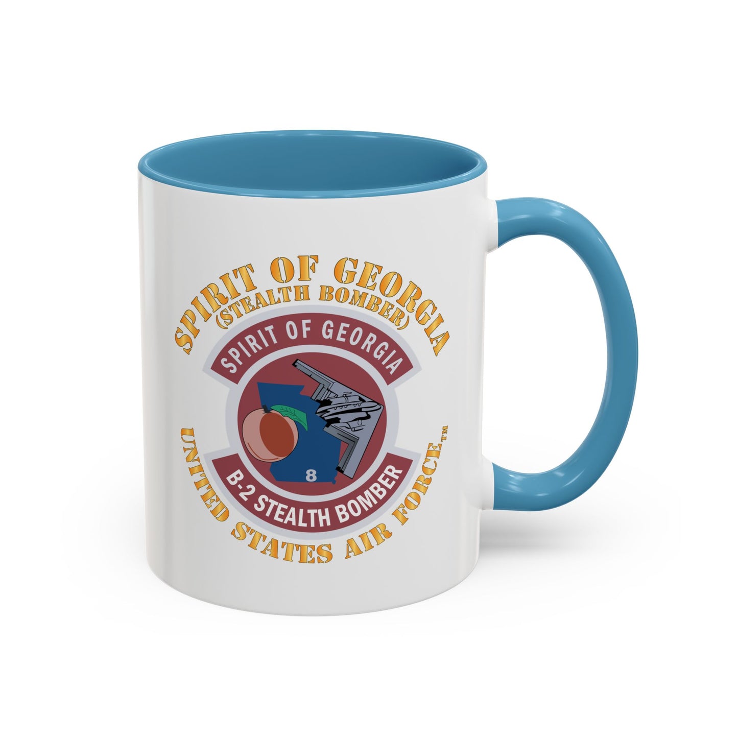 Accent Coffee Mug (11oz & 15oz) - USAF - B2 - Spirit of Georgia - Stealth Bomber X 300