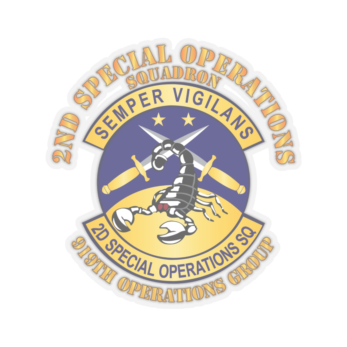Kiss-Cut Stickers - USAFSOF - 2nd Special Operations Squadron - 919th Operations Group