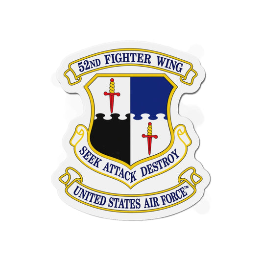 Die-Cut Magnet - 52nd Fighter Wing - Shield - United States Air Force w TM