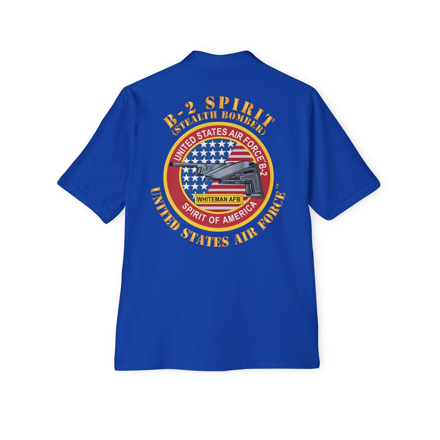 Men's Piqué Polo - USAF - B2 - Spirit - Stealth Bomber X 300