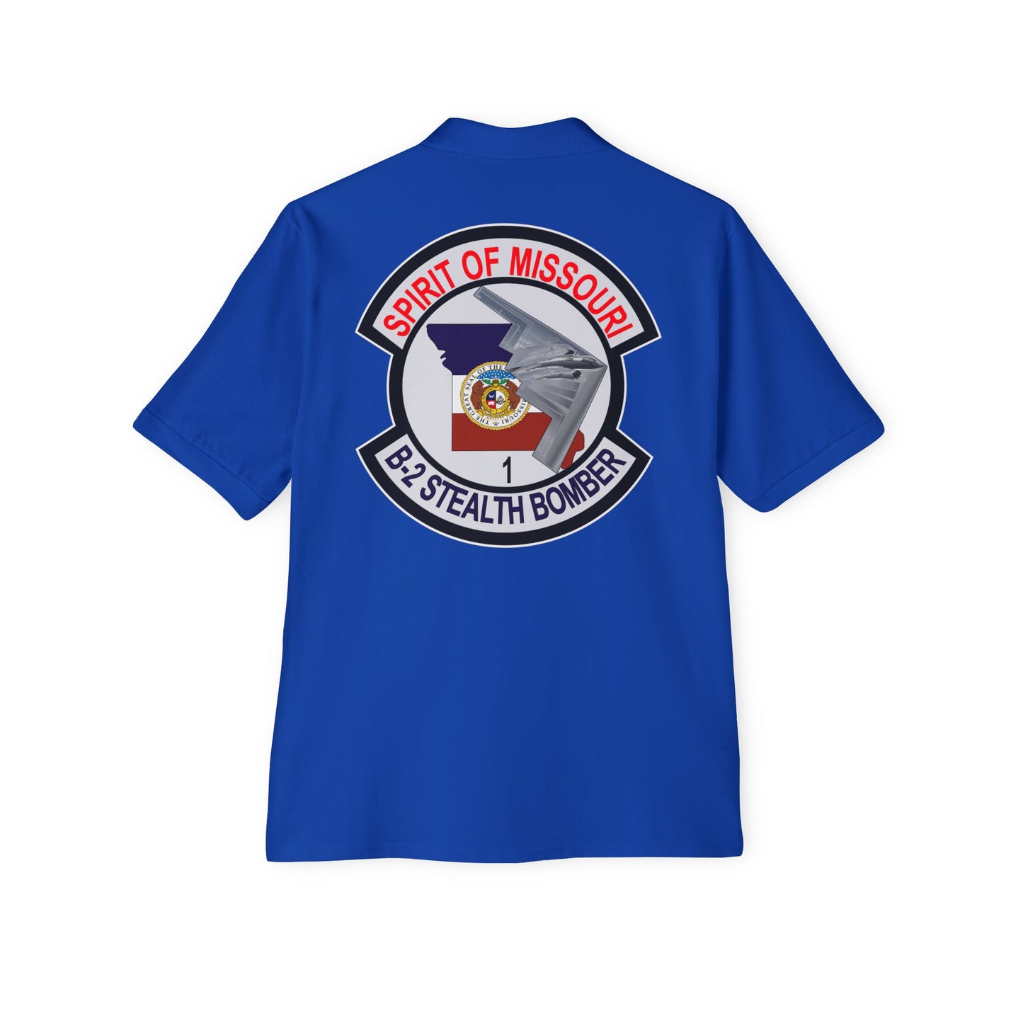 Men's Piqué Polo - USAF - B2 - Spirit of Missouri - Stealth Bomber wo Txt