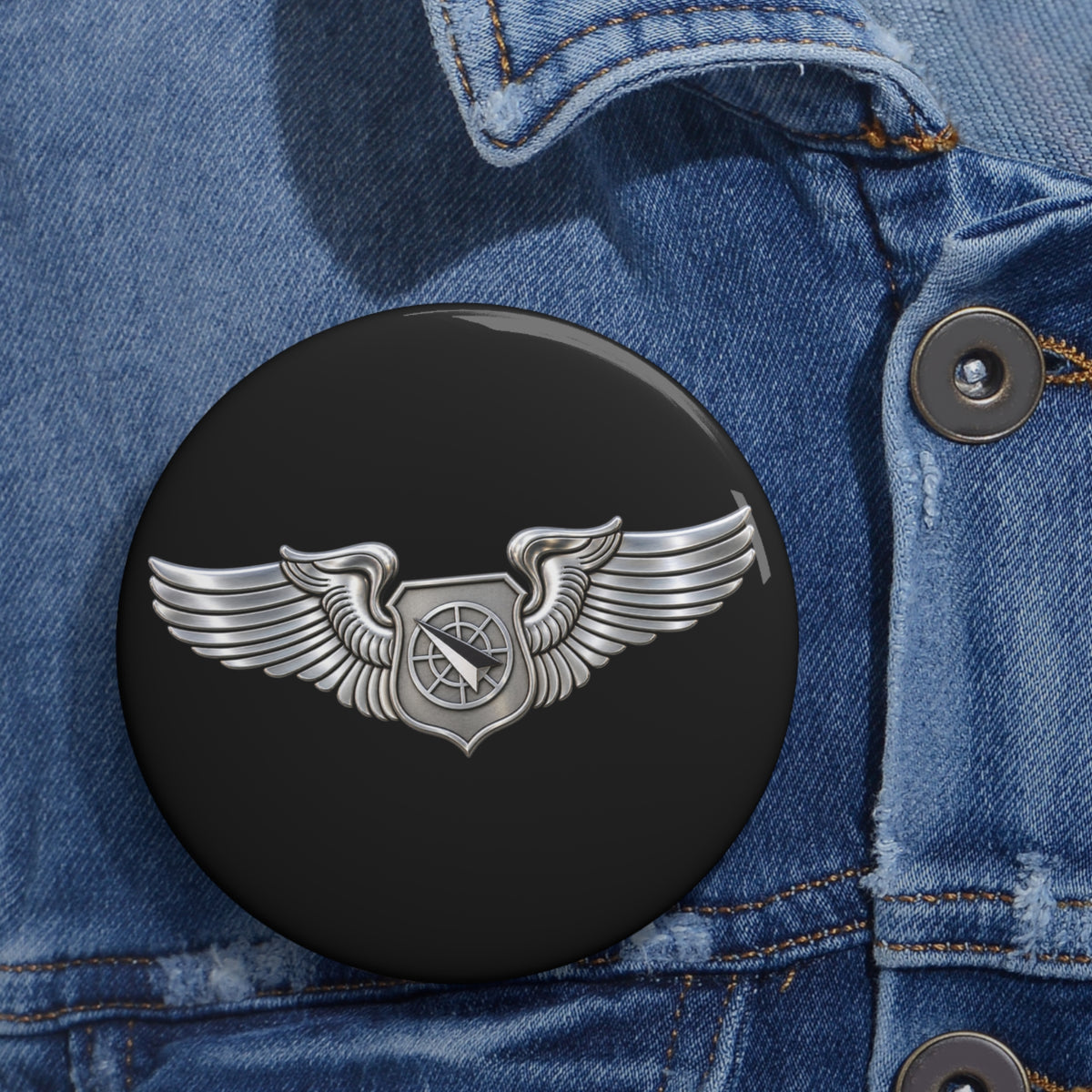 Custom Pin Button - USAF - Air Battle Manager Badge wo txt - 3D - Enhanced