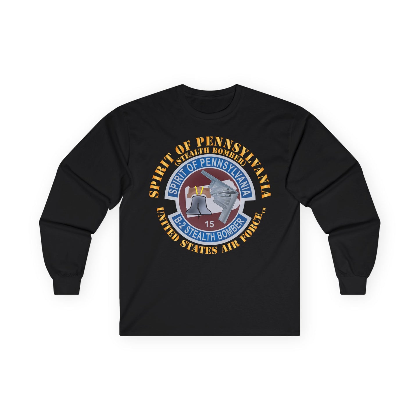 Unisex Ultra Cotton Long Sleeve Tee - USAF - B2 - Spirit of Pennsylvania Stealth Bomber X 300