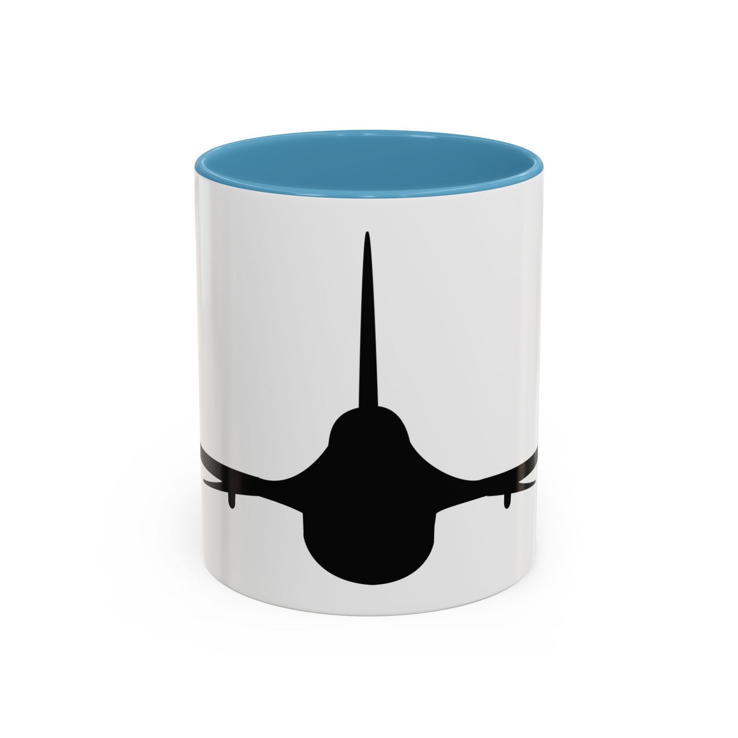 Accent Coffee Mug (11oz & 15oz) - Aircraft - F-16 - Front - Silhouette wo Txt X 300