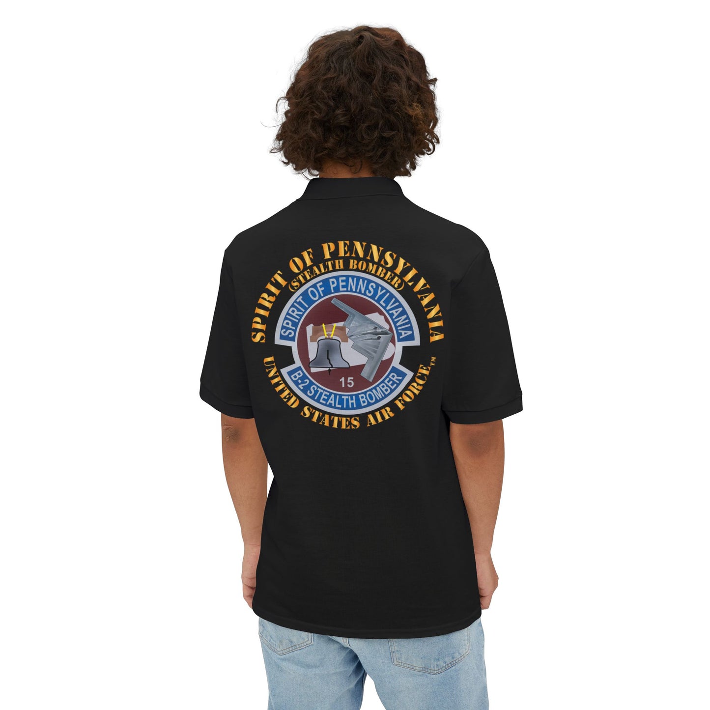 Men's Piqué Polo - USAF - B2 - Spirit of Pennsylvania Stealth Bomber X 300