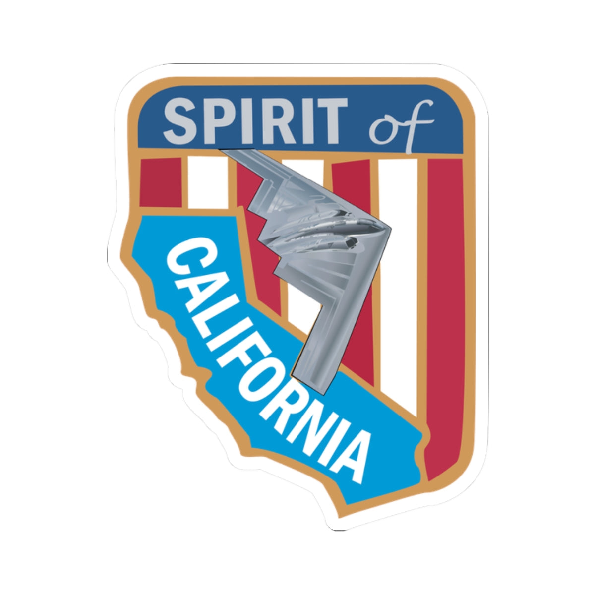 Kiss-Cut Stickers - USAF - B2 - Spirit of California - Stealth Bomber wo txt X 300