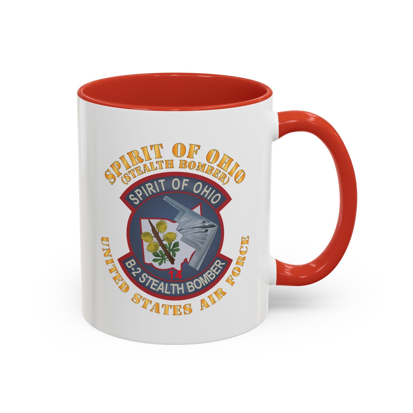 Accent Coffee Mug (11oz & 15oz) - USAF - B2 - Spirit of Ohio - Stealth Bomber X 300