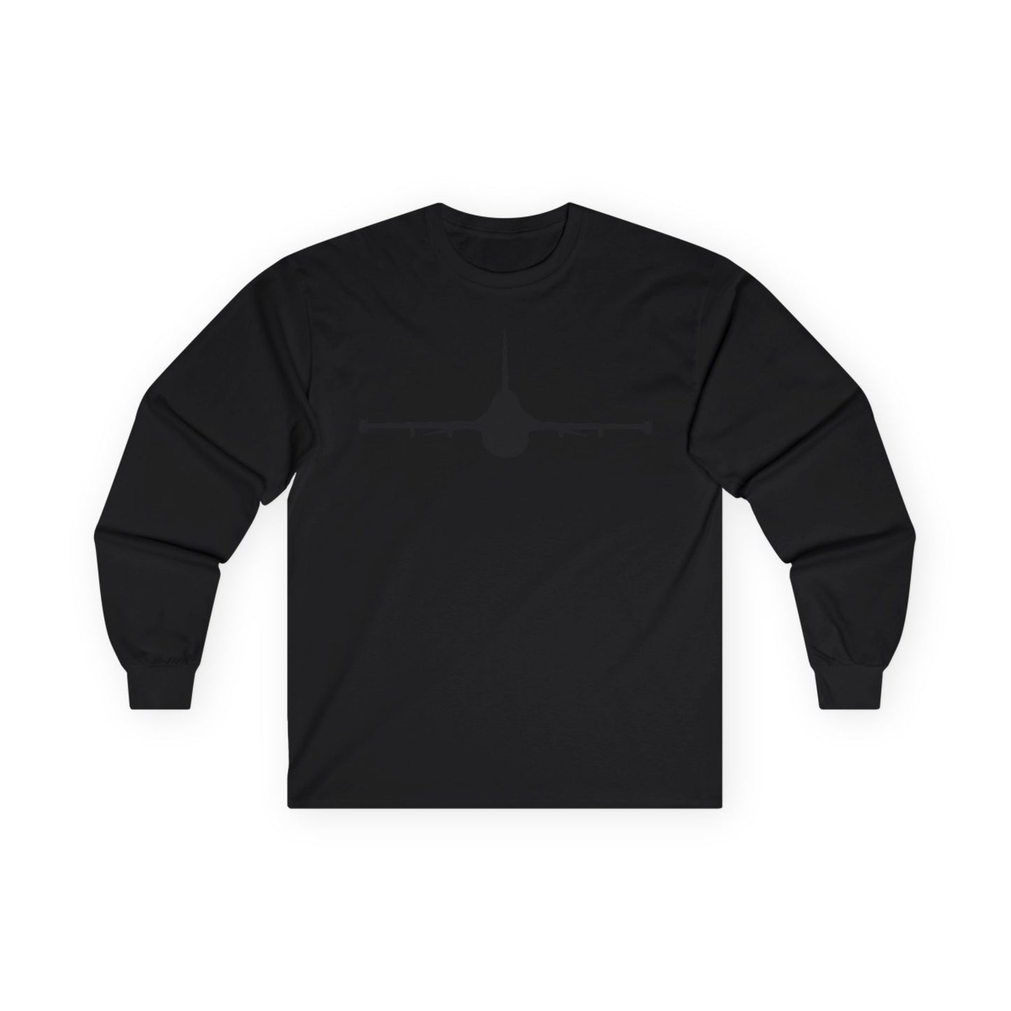 Unisex Ultra Cotton Long Sleeve Tee - Aircraft - F-16 - Front - Silhouette wo Txt X 300