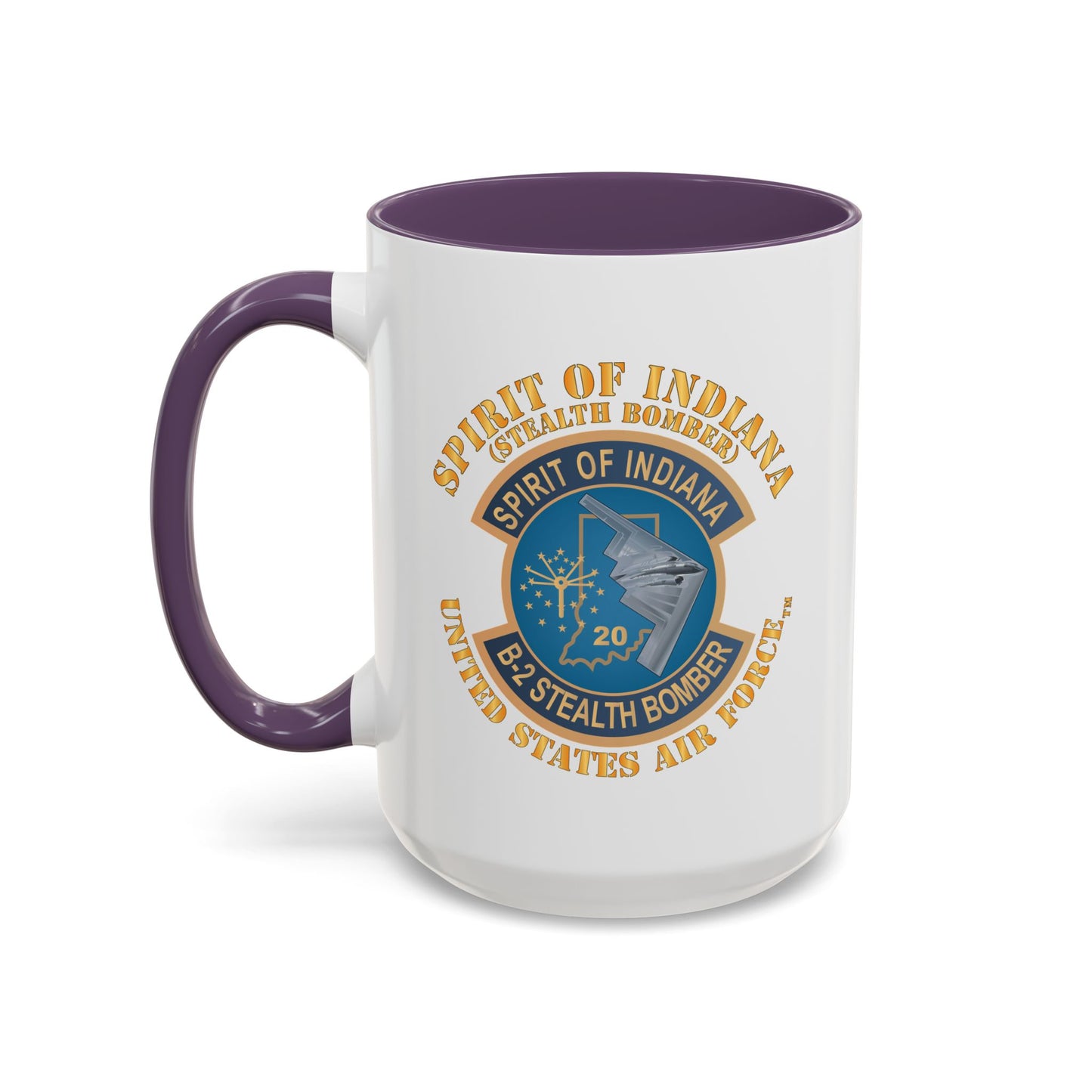 Accent Coffee Mug (11oz & 15oz) - USAF - B2 - Spirit of Indiana - Stealth Bomber X 300