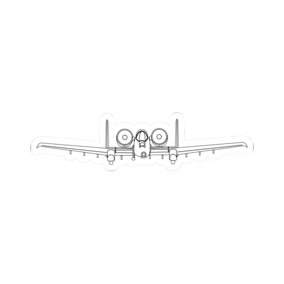 Kiss-Cut Stickers - Aircraft - USAF - A-10 Thunderbolt II - Front - LA X 300