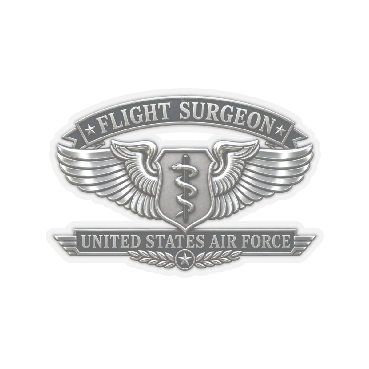 Kiss-Cut Stickers - USAF - Flight Surgeon Badge - United States Air Force - 3D - Enhanced