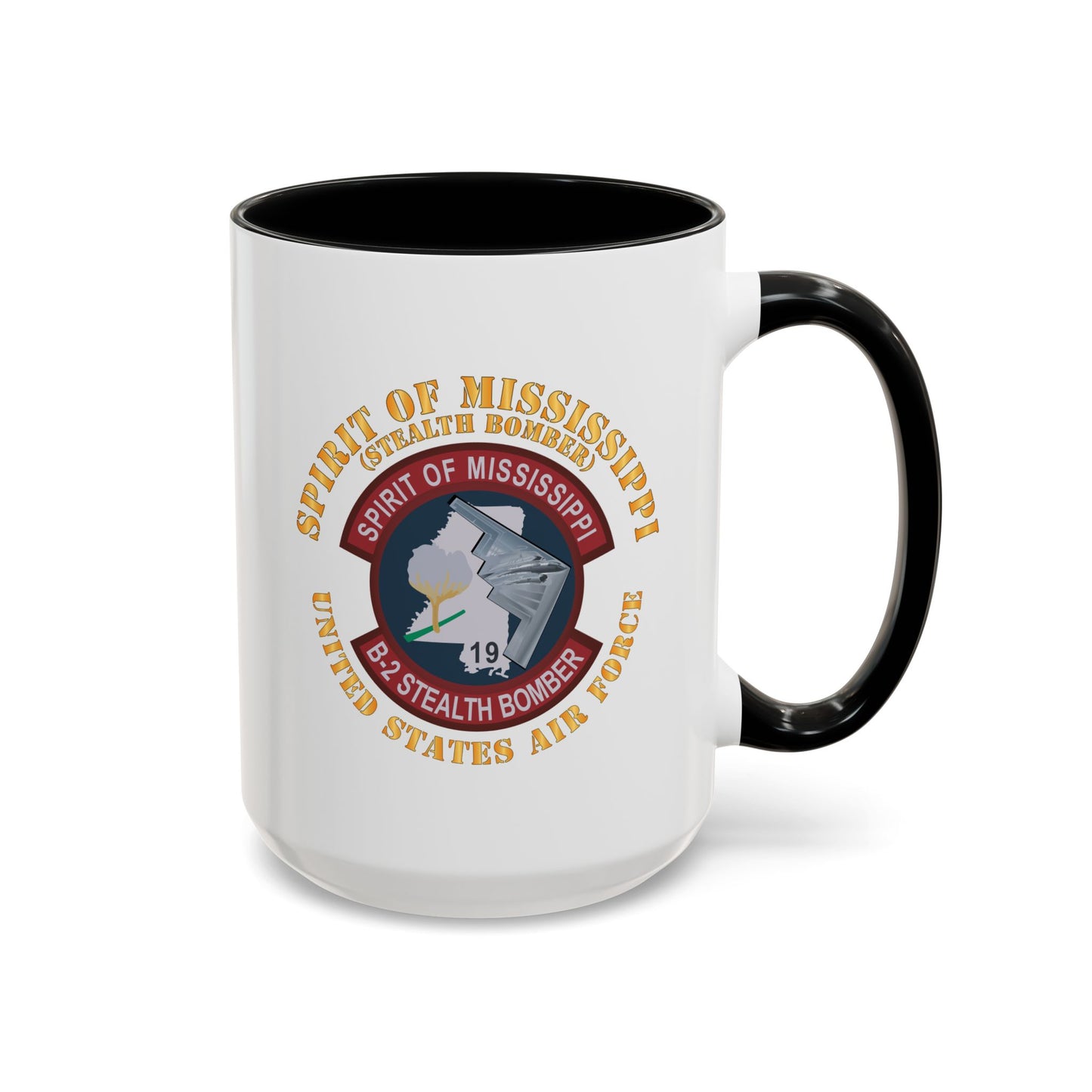 Accent Coffee Mug (11oz & 15oz) - USAF - B2 - Spirit of Mississippi - Stealth Bomber X 300