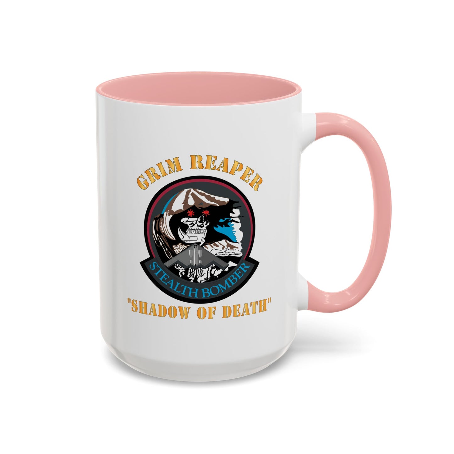 Accent Coffee Mug (11oz & 15oz) - USAF - B2 - Grim Reaper - Stealth Bomber X 300